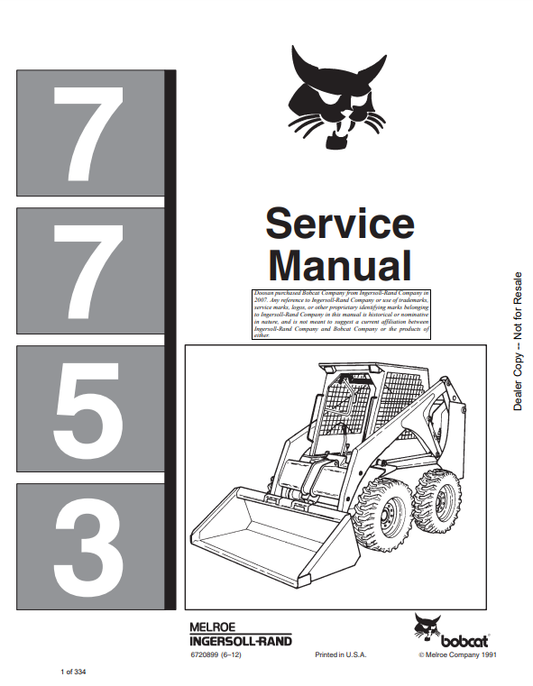 Manual de Reparación Minicargador Bobcat 7753