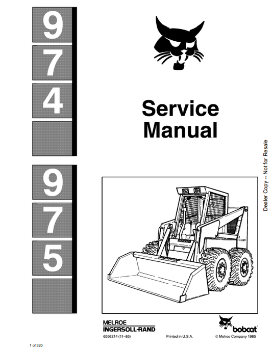 Manual de Reparación Minicargador Bobcat 974, 975