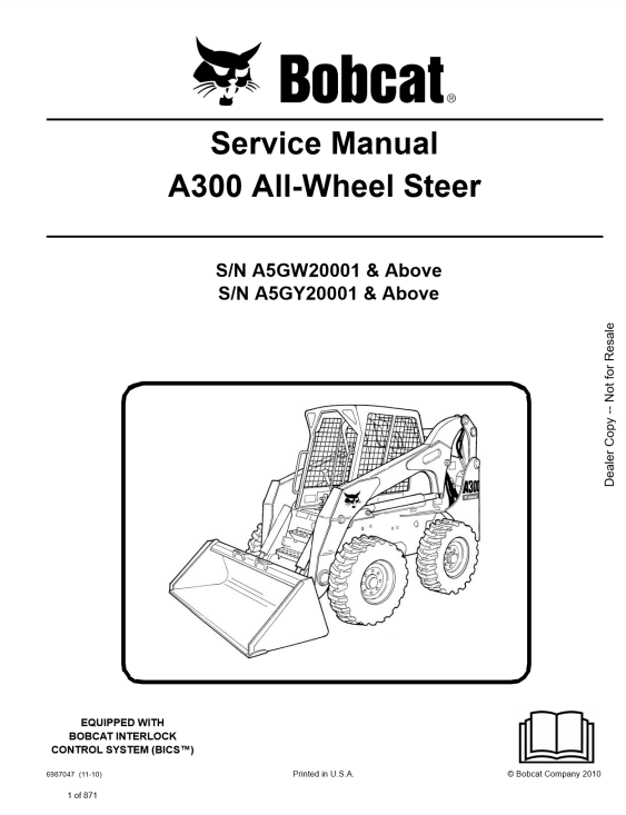 Manual de Reparación Minicargador Bobcat A300