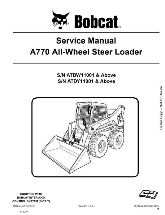 Manual de Reparación Minicargador Bobcat A770