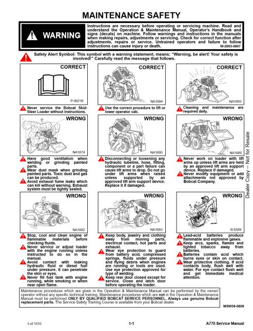 Manual de Reparación Minicargador Bobcat A770