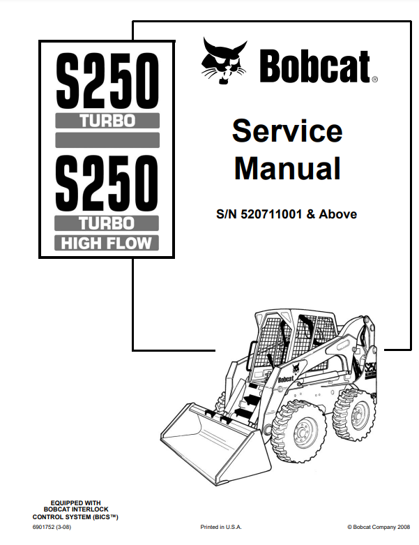 Manual de Reparación Minicargador Bobcat Bobcat S250 Turbo