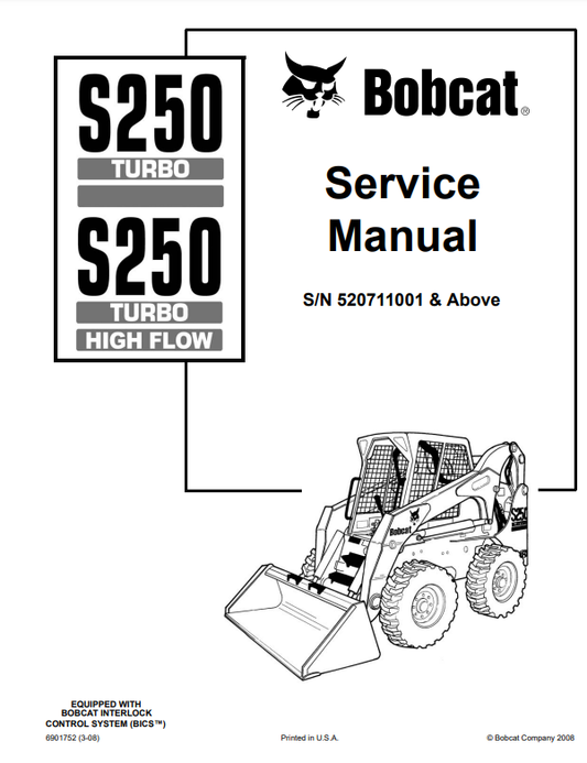Manual de Reparación Minicargador Bobcat Bobcat S250 Turbo