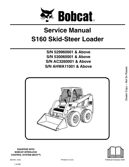 Manual de Reparación Minicargador Bobcat S160