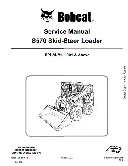 Manual de Reparación Minicargador Bobcat S570