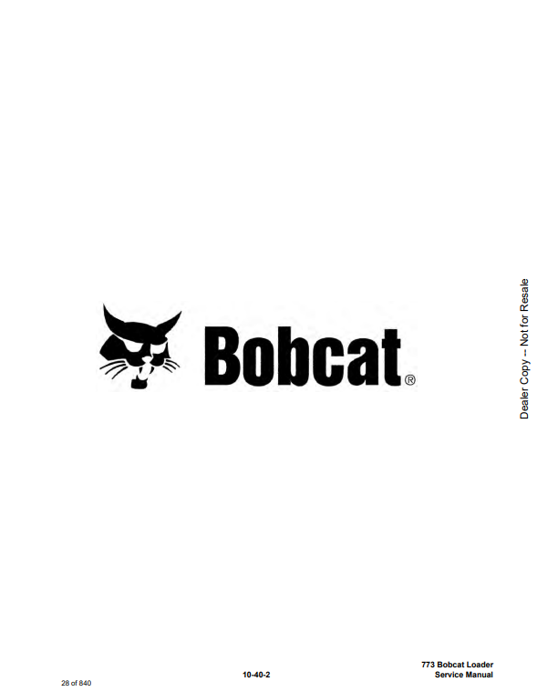 Manual de Reparación Minicargador Bobcat serie 773G
