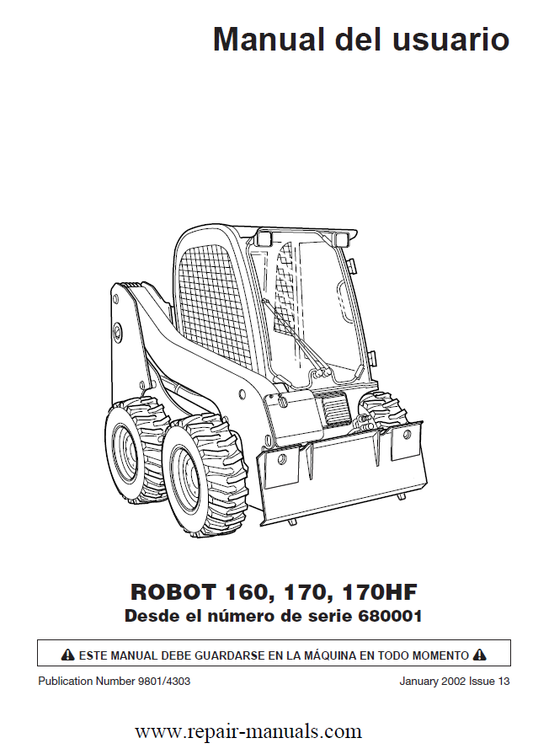 Manual del Operador Minicargador JCB Robot 160, 170, 170HF