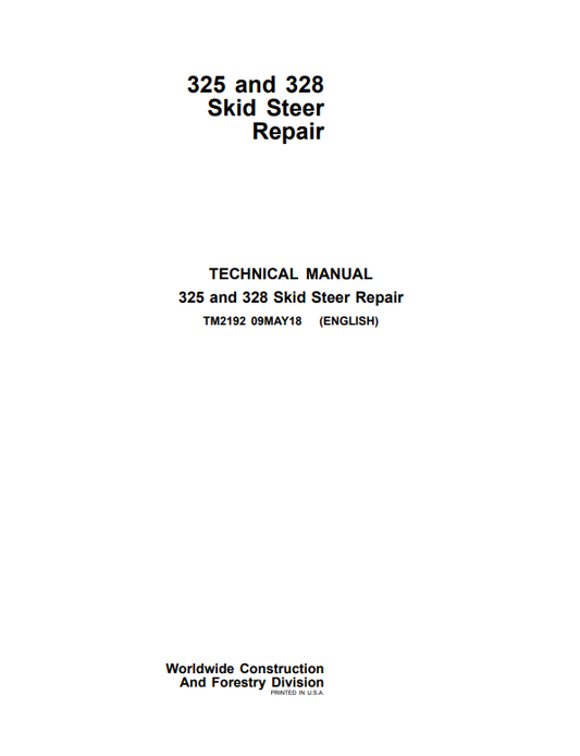 Manual de Reparación Minicargador John Deere 325 - 328