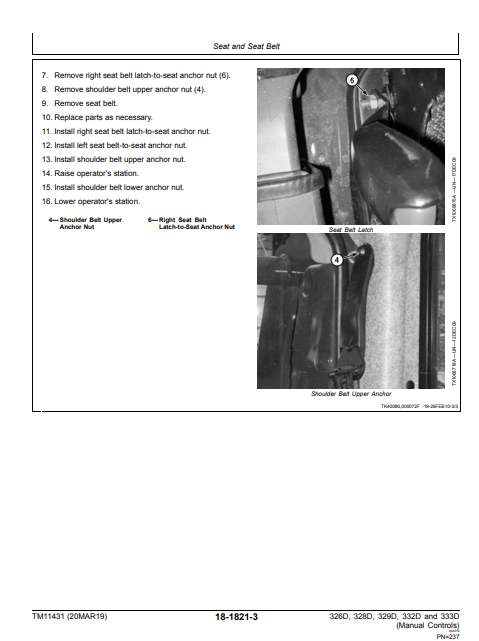 Manual de Reparación Minicargador John Deere 326D, 328D, 329D, 332D, 333D