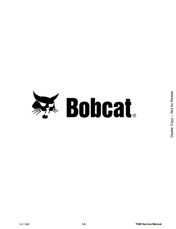 Manual de Reparación Minicargador Sobre Orugas Bobcat T650