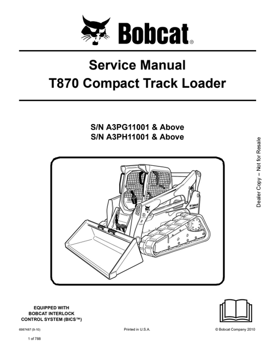 Manual de Reparación Minicargador de Cadenas Bobcat T870
