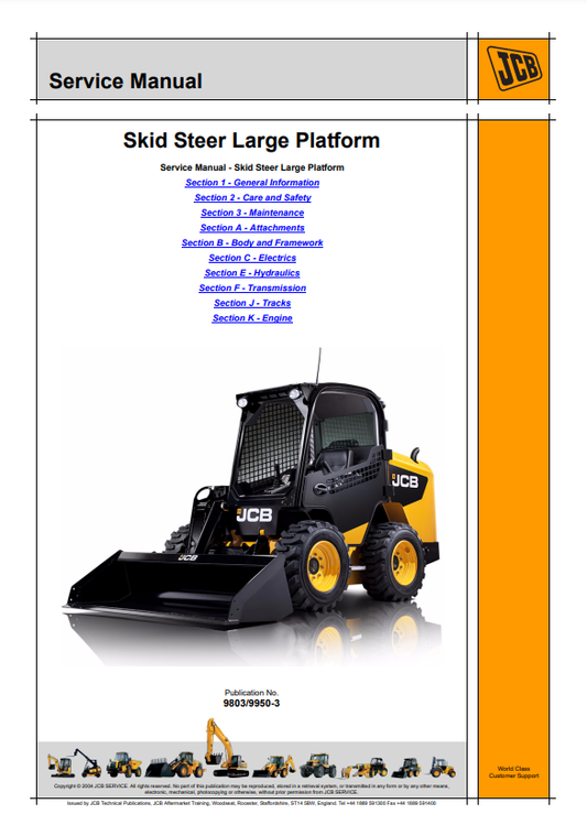 Manual de Reparación Minicargador de Plataforma Grande JCB