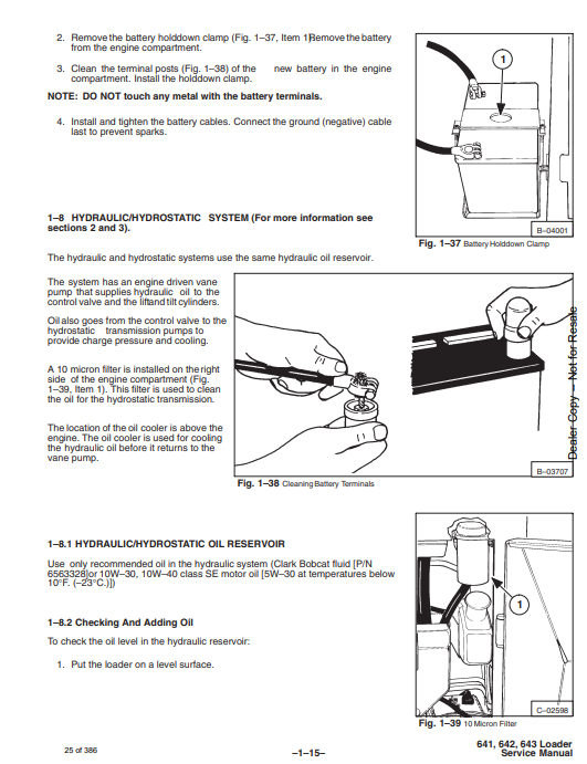 Manual de Reparación Minicargadores Bobcat 641, 642, 643