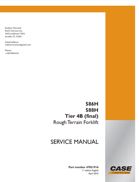 Manual de Reparación Montacarga Case 586H , 588H