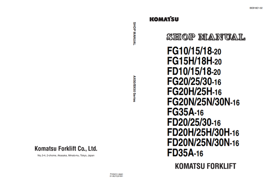 Manual de Reparación Montacarga Komatsu FD - FG Series