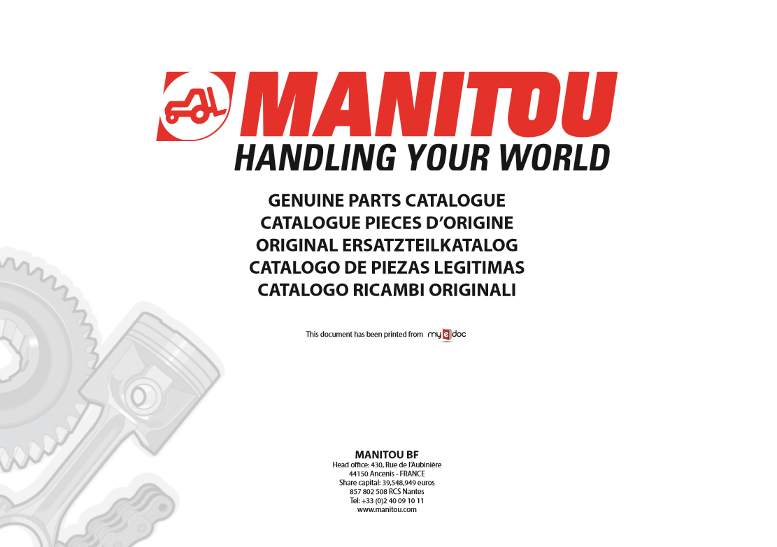 Manual de Reparación Montcarga Manitou MC18-2, MC18-4, MC25-2, MC25-4, MC30-2, MC30-4, MSI25, MSI30, MSI 35
