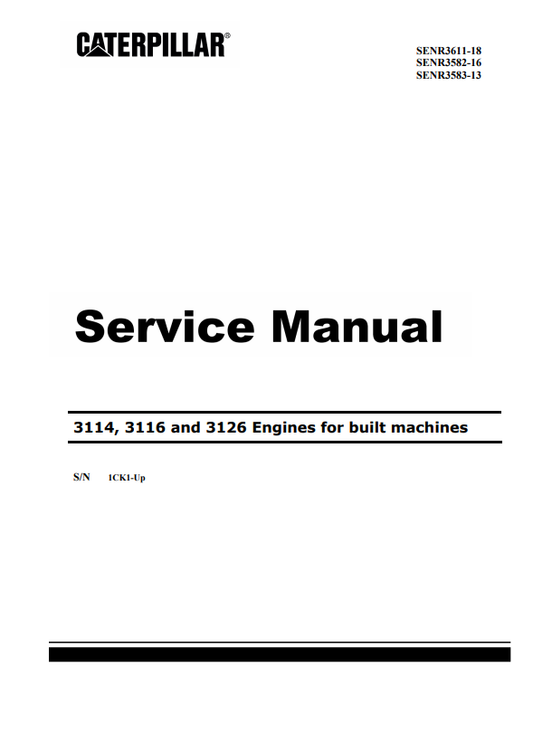 Manual de Reparación Motor Caterpillar 3114, 3116 y 3126