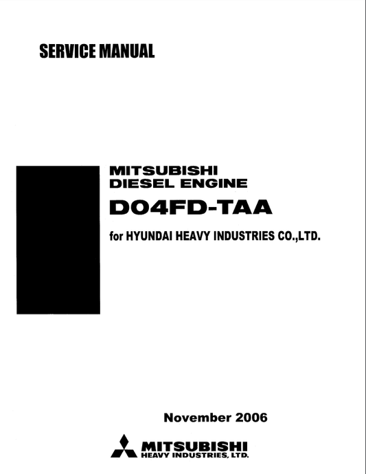 Manual de Reparación Motor Diesel Mitsubishi - Hyundai D04FD-TAA