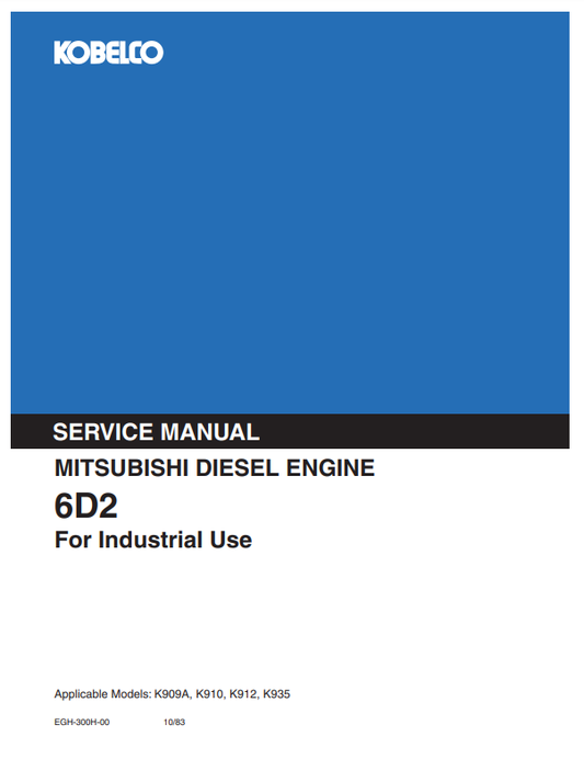 Manual de Reparación Motor Diesel Mitsubishi - Kobelco 6D2