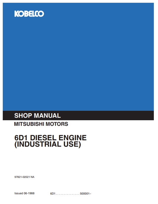 Manual de Reparación Motor Diesel Mitsubishi Kobelco 6D1