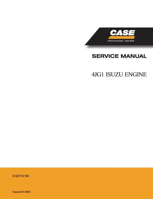 Manual de Reparación Motor Isuzu 4JG1 Relaciónado con Productos Case