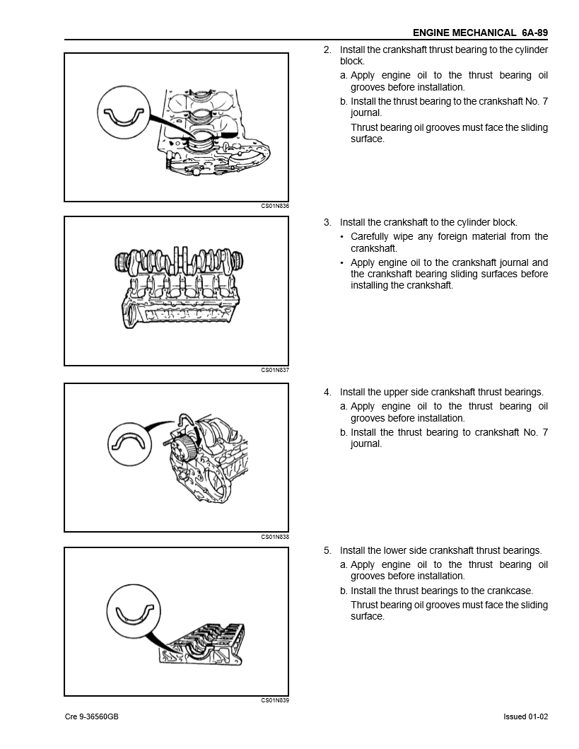 Manual de Reparación Motor Isuzu 6HK1 Relaciónado con Productos Case