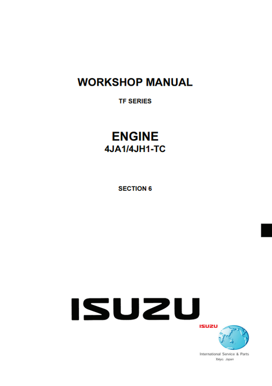 Manual de Reparación Motor Isuzu Dmax 4JA1, 4JH1-TC (Solución de Problemas)