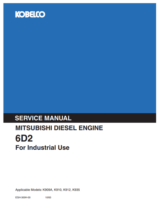 Manual de Reparación Motor Mitsubishi 6D2 Diesel (para productos relacionados Kobelco)