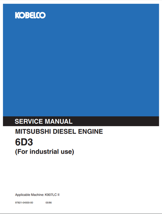 Manual de Reparación Motor Mitsubishi 6D3 Diesel ( productos relacionador Kobelco)
