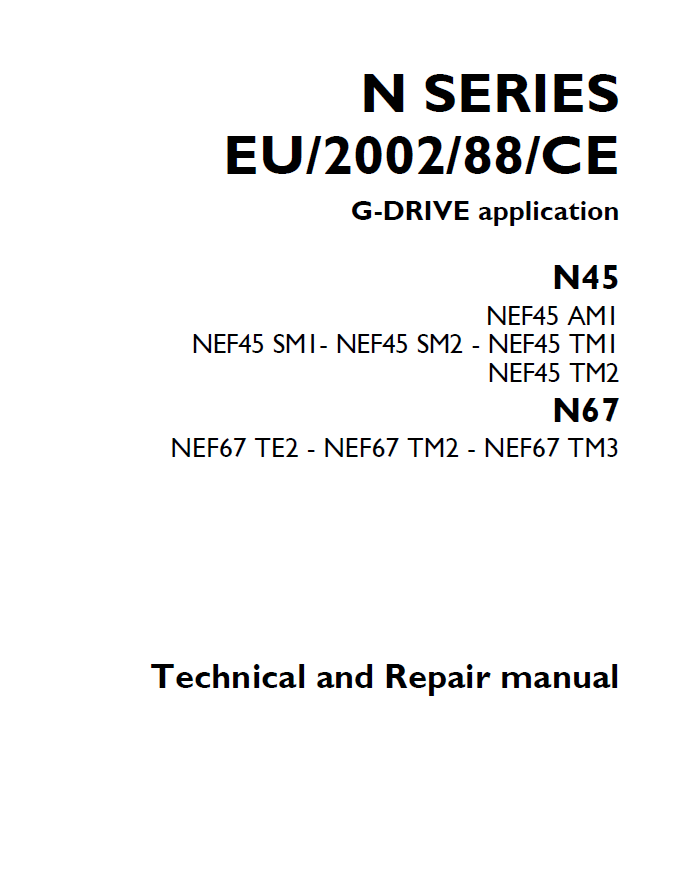 Manual de Reparación  Motor N45 N67 de la serie N lveco de plataforma móvil JCB