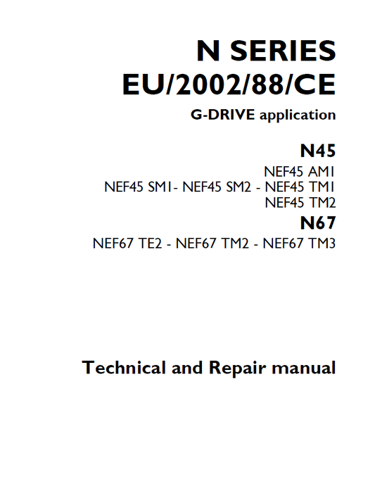 Manual de Reparación  Motor N45 N67 de la serie N lveco de plataforma móvil JCB