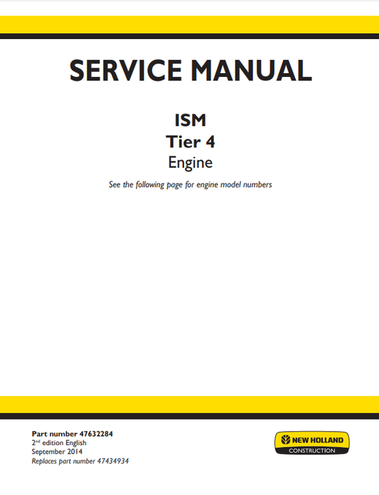 Manual de Reparación Motor New Holland ISM Tier 4