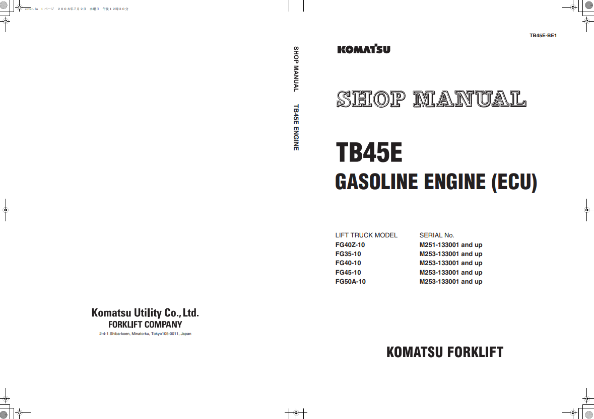 Manual de Reparación Motor a Gasolina Komatsu TB45E