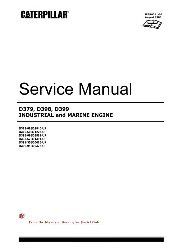 Manual de Reparación Motores Caterpillar D379, D398, D399