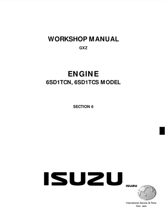 Manual de Taller Motor Diesel Isuzu AA-4BG1T, AA-6BG1 BB-4BG1T, BB-6BG1T