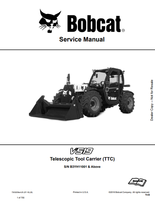 Manual de Reparación Portaherramienta Telescopico Bobcat V519
