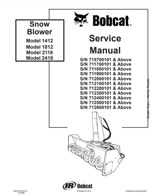Manual de Reparación Quitanieves Bobcat