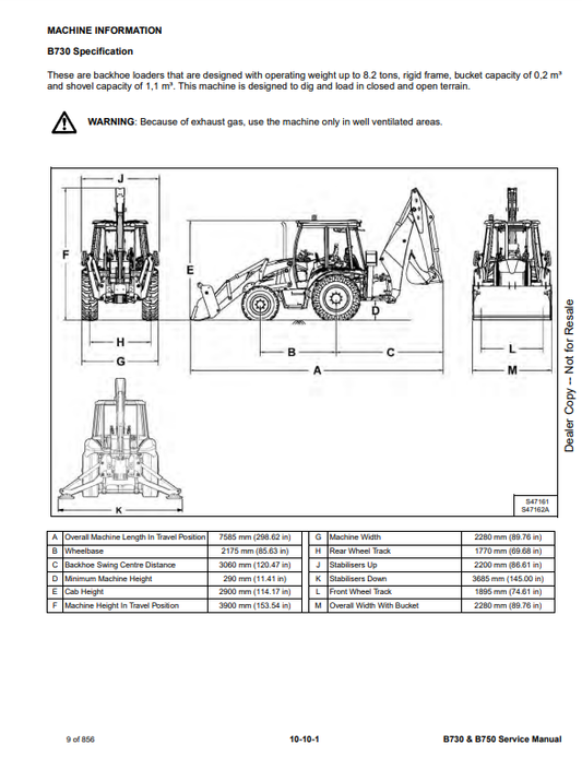 Manual de Reparación Retroexcavadora Bobcat B730 y B750