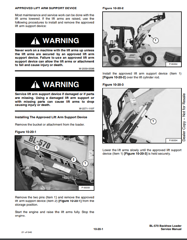 Manual de Reparación Retroexcavadora Bobcat- Ingersoll Rand BL570 Serie B
