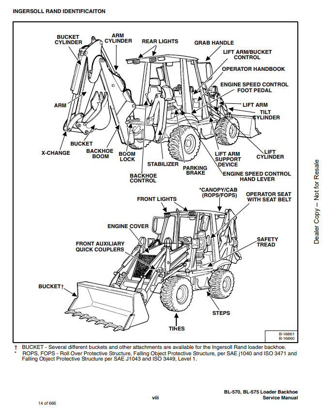Manual de Reparación Retroexcavadora Bobcat - Ingersoll Rand  BL570, BL575