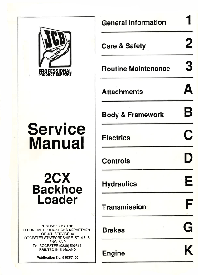 Manual de Reparación Retroexcavadora JCB 2CX