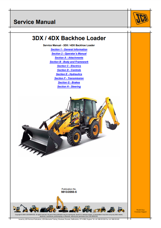 Manual de Reparación Retroexcavadora JCB 3DX, 4DX