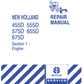 Manual de Reparación Retroexcavadora New Holland 455D, 555D, 575D, 655D, 675D