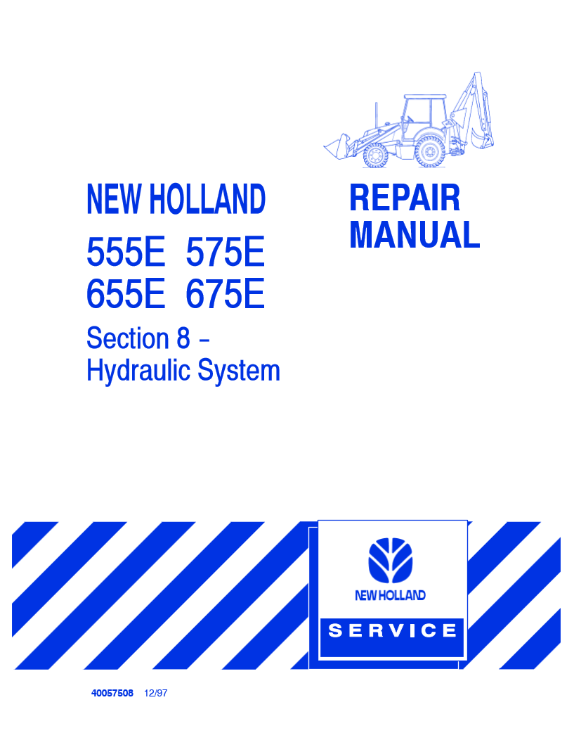 Manual de Reparación Retroexcavadora New Holland 555E, 575E, 655E, 675E