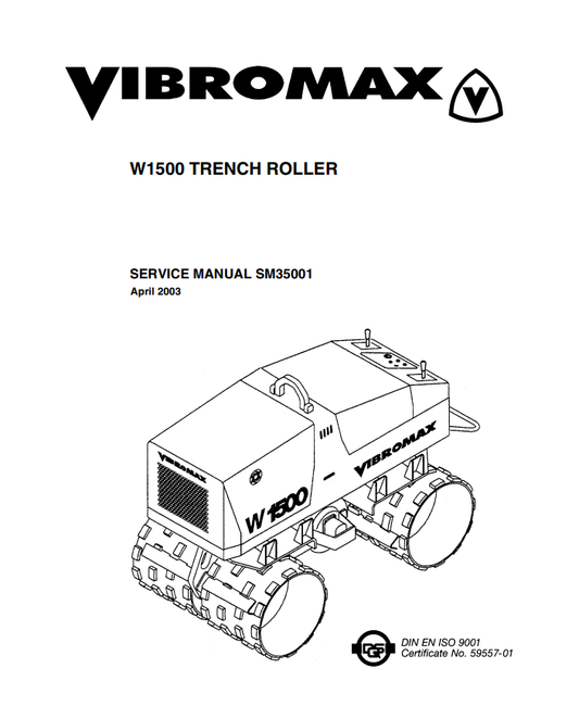 Manual de Reparación Rodillo de Zanja JCB Vibromax W1500 SM35002