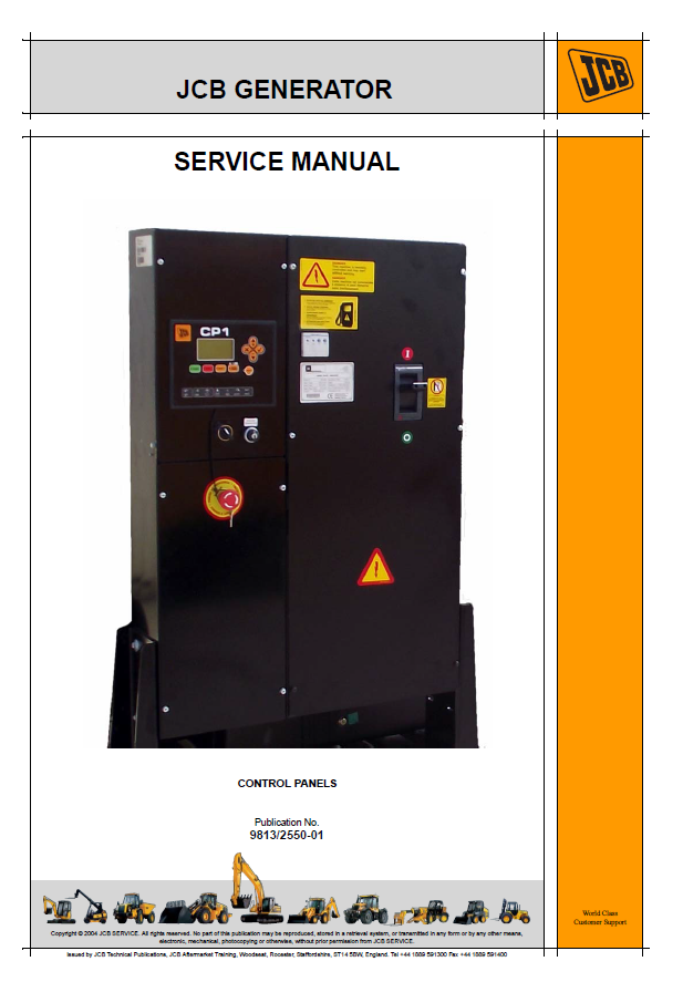 Manual de Reparación Servicio Panel de control del Generador JCB