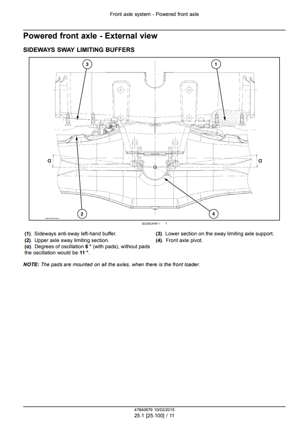 Manual de Reparación Sistema de Ejes Tractor New Holland T4.85, T4.95, T4.105, T4.115