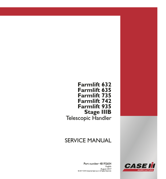 Manual de Reparación Telehandler Case 632, 635, 735, 742, 935