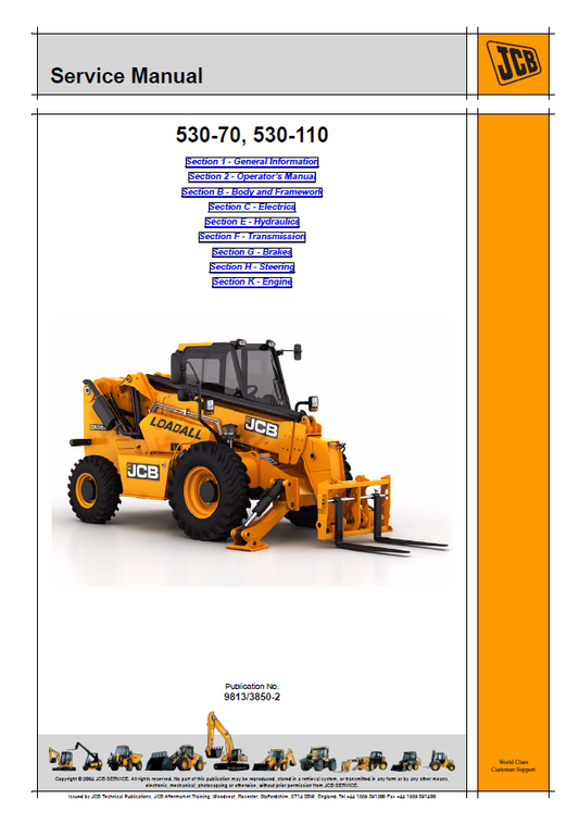 Manual de Reparación Telehandler JCB 530-70, 530-110