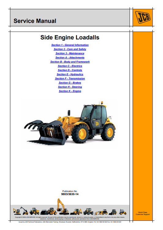 Manual de Reparación Telehandler JCB 530, 532, 533, 535, 537, 540